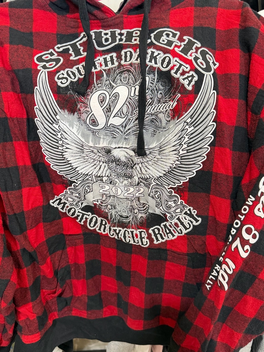 South Dakota 2022 Red & Black Plaid Hoodie